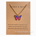 Collier d'accessoires de pendentif papillon